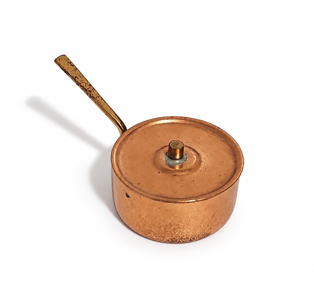 Vintage Miniature Copper Saucepan Trinket Dollhouse Rustic Cottagecore